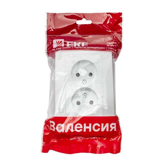 Розетка 2-м СП Валенсия 10А IP20 без заземл. защ. шторки бел. PROxima EKF EWR10-102-10, изображение 2 • Купить по низкой цене в интернет-магазине СМЭК