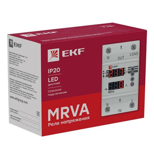Реле напряжения и тока с дисплеем MRVA 32А PROxima EKF MRVA-32A, изображение 2 • Купить по низкой цене в интернет-магазине СМЭК