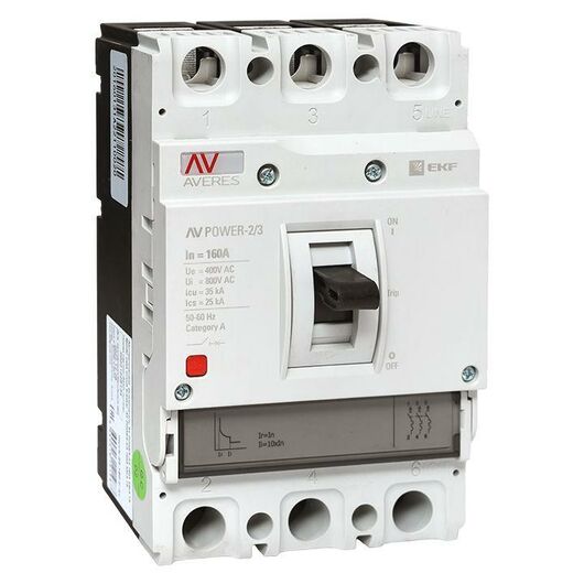 Выключатель автоматический 3п 160А 35кА AV POWER-2/3 TR AVERES EKF mccb-23-160-TR-av, изображение 2 • Купить по низкой цене в интернет-магазине СМЭК