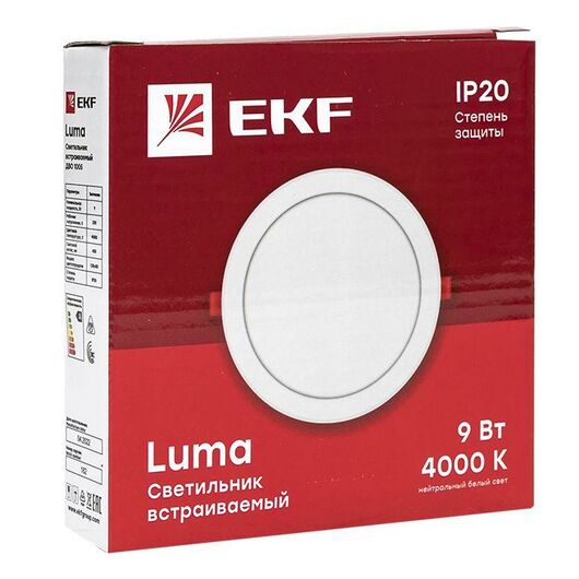 Светильник светодиодный ДВО 1005 9Вт 4000К IP20 встраив. Basic EKF DLL-1005-9-4000, изображение 6 • Купить по низкой цене в интернет-магазине СМЭК