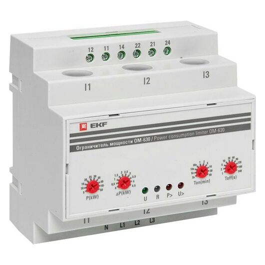 Ограничитель мощности 3ф ОМ-630 PROxima EKF rel-pl-630, изображение 2 • Купить по низкой цене в интернет-магазине СМЭК