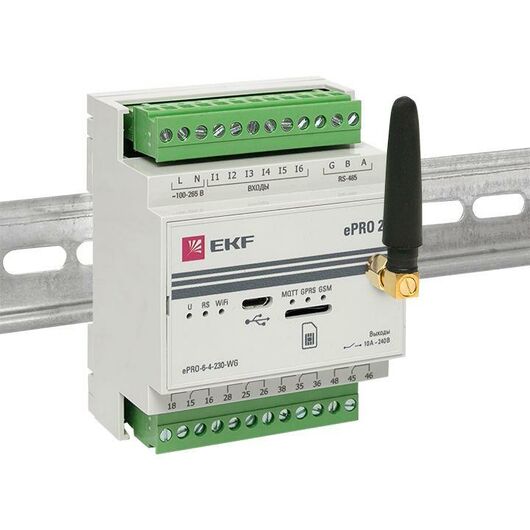 Контроллер базовый ePRO 24 удаленного управления 6вх/4вых 230В WiFi GSM с внешней антенной PROxima EKF ePRO-6-4-230-WG1, изображение 16 • Купить по низкой цене в интернет-магазине СМЭК