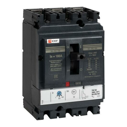 Выключатель автоматический 3P+N 160/160А 36кА ВА-99C Compact NS PROxima EKF mccb99C-160-160+N • Купить по низкой цене в интернет-магазине СМЭК