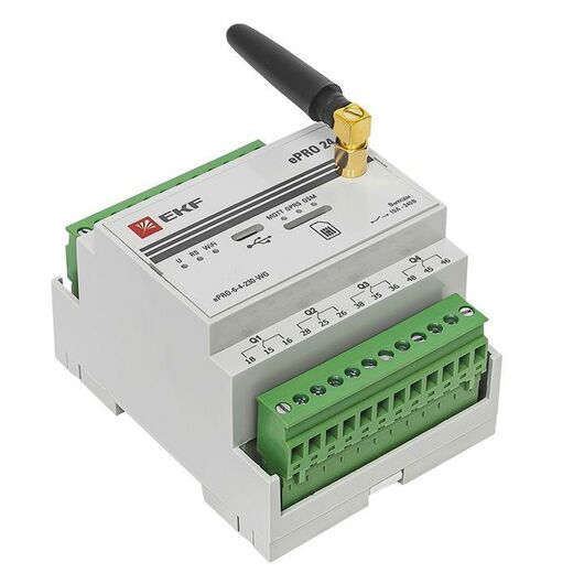 Контроллер базовый ePRO 24 удаленного управления 6вх/4вых 230В WiFi GSM с внешней антенной PROxima EKF ePRO-6-4-230-WG1, изображение 9 • Купить по низкой цене в интернет-магазине СМЭК