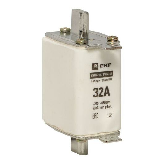 Вставка плавкая ППН-33 160/32А габарит 00 PROxima EKF fus-33/160/32, изображение 2 • Купить по низкой цене в интернет-магазине СМЭК