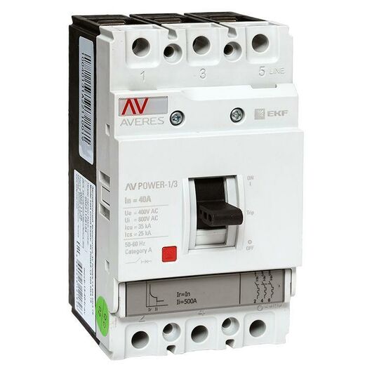 Выключатель автоматический 3п 40А 35кА AV POWER-1/3 TR AVERES EKF mccb-13-40-TR-av, изображение 2 • Купить по низкой цене в интернет-магазине СМЭК
