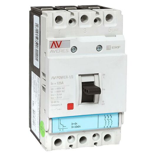 Выключатель автоматический 3п 125А 35кА AV POWER-1/3 TR AVERES EKF mccb-13-125-TR-av, изображение 2 • Купить по низкой цене в интернет-магазине СМЭК