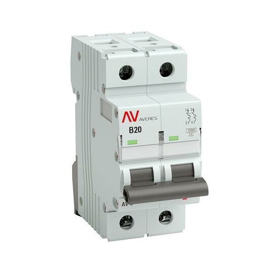 Выключатель автоматический модульный 2п B 20А 10кА AV-10 AVERES EKF mcb10-2-20B-av, изображение 2 • Купить по низкой цене в интернет-магазине СМЭК