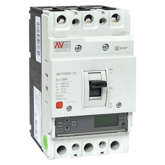 Выключатель автоматический 3п 100А 50кА AV POWER-1/3 ETU6.0 AVERES EKF mccb-13-100-6.0-av, изображение 2 • Купить по низкой цене в интернет-магазине СМЭК