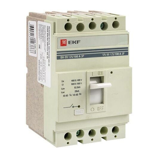 Выключатель нагрузки 3п ВН-99 125/100А EKF sl99-125-100, изображение 2 • Купить по низкой цене в интернет-магазине СМЭК