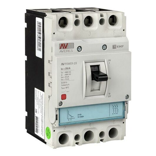 Выключатель автоматический 250А 80кА AV POWER-2/3 TR AVERES EKF mccb-23-250H-TR-av, изображение 2 • Купить по низкой цене в интернет-магазине СМЭК