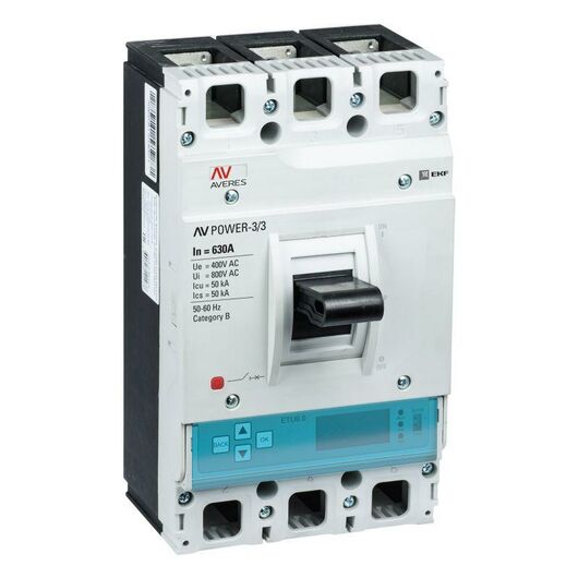 Выключатель автоматический 3п 630А 50кА AV POWER-3/3 ETU6.2 AVERES EKF mccb-33-630-6.2-av • Купить по низкой цене в интернет-магазине СМЭК
