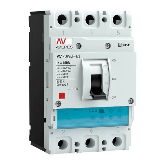 Выключатель автоматический 3п 160А 50кА AV POWER-1/3 ETU2.2 AVERES EKF mccb-13-160-2.2-av • Купить по низкой цене в интернет-магазине СМЭК