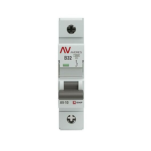Выключатель автоматический модульный 1п B 32А 10кА AV-10 AVERES EKF mcb10-1-32B-av, изображение 2 • Купить по низкой цене в интернет-магазине СМЭК