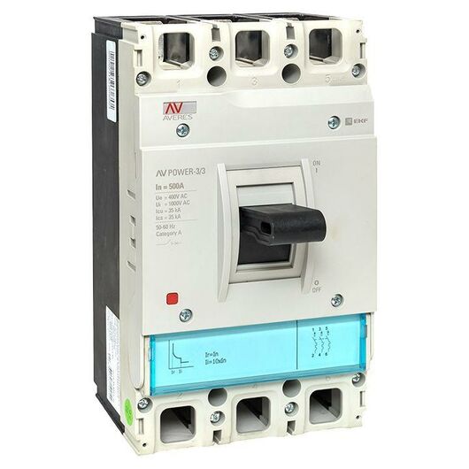 Выключатель автоматический 3п 500А 35кА AV POWER-3/3 TR AVERES EKF mccb-33-500-TR-av, изображение 2 • Купить по низкой цене в интернет-магазине СМЭК