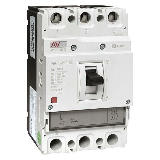 Выключатель автоматический 3п 200А 35кА AV POWER-2/3 TR AVERES EKF mccb-23-200-TR-av, изображение 2 • Купить по низкой цене в интернет-магазине СМЭК