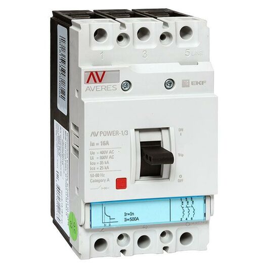 Выключатель автоматический 3п 16А 35кА AV POWER-1/3 TR AVERES EKF mccb-13-16-TR-av, изображение 2 • Купить по низкой цене в интернет-магазине СМЭК
