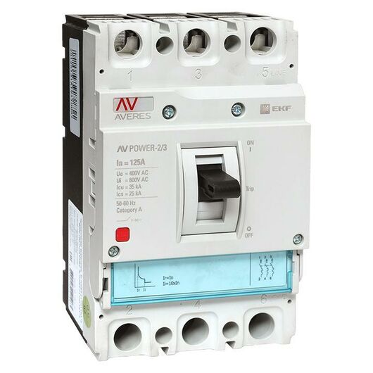 Выключатель автоматический 3п 125А 35кА AV POWER-2/3 TR AVERES EKF mccb-23-125-TR-av, изображение 2 • Купить по низкой цене в интернет-магазине СМЭК