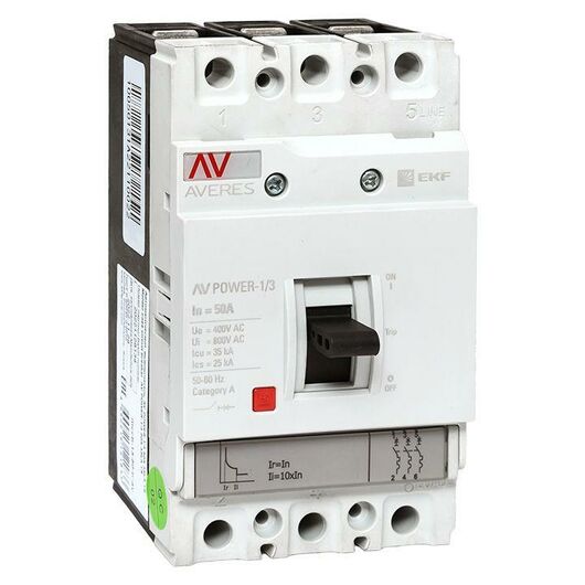 Выключатель автоматический 3п 50А 35кА AV POWER-1/3 TR AVERES EKF mccb-13-50-TR-av, изображение 2 • Купить по низкой цене в интернет-магазине СМЭК