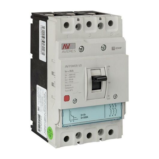 Выключатель автоматический 3п 20А 35кА AV POWER-1/3 TR AVERES EKF mccb-13-20-TR-av, изображение 2 • Купить по низкой цене в интернет-магазине СМЭК
