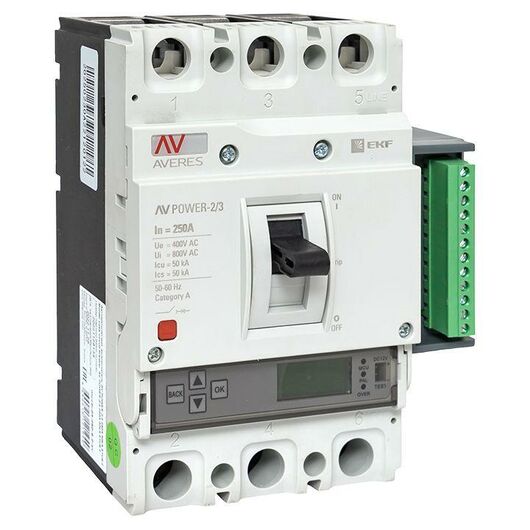 Выключатель автоматический 3п 250А 50кА AV POWER-2/3 ETU6.2 AVERES EKF mccb-23-250-6.2-av, изображение 2 • Купить по низкой цене в интернет-магазине СМЭК