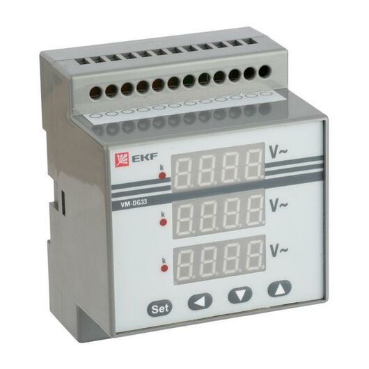 Вольтметр цифровой VD-G33 на DIN-рейку трехфазный EKF vd-g33, изображение 2 • Купить по низкой цене в интернет-магазине СМЭК