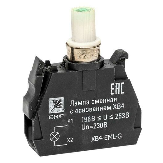 Лампа сменная с основанием XB4 зел. 230В PROxima EKF XB4-EML-G, изображение 2 • Купить по низкой цене в интернет-магазине СМЭК