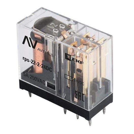 Реле промежуточное РП slim 22/2 5А 24В DC AVERES EKF rps-22-2-24DC, изображение 2 • Купить по низкой цене в интернет-магазине СМЭК