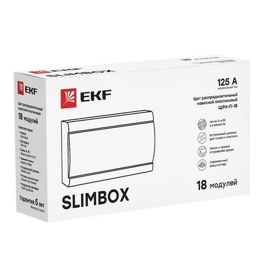 Щит ЩРН-П-18 "SlimBox" IP41 бел. дверца PROxima EKF sb-n-18w, изображение 3 • Купить по низкой цене в интернет-магазине СМЭК