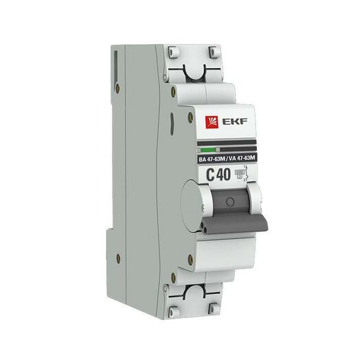 Выключатель автоматический модульный 1п C 40А 6кА ВА 47-63M электромагнит. расцеп. PROxima EKF mcb4763m-6-1-40C-pro, изображение 5 • Купить по низкой цене в интернет-магазине СМЭК