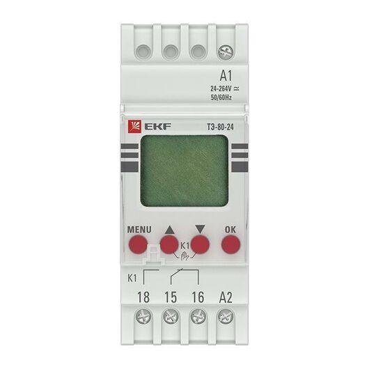 Таймер электронный ТЭ-80 24-230В PROxima EKF te-80-24, изображение 2 • Купить по низкой цене в интернет-магазине СМЭК