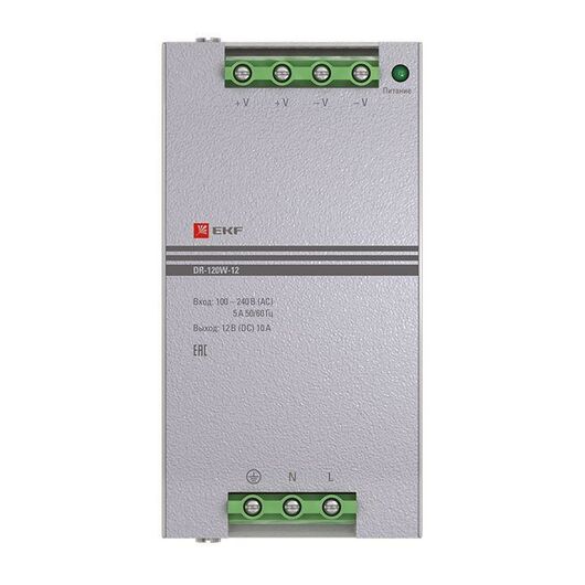 Блок питания 12В DR-120W-12 PROxima EKF dr-120w-12, изображение 2 • Купить по низкой цене в интернет-магазине СМЭК