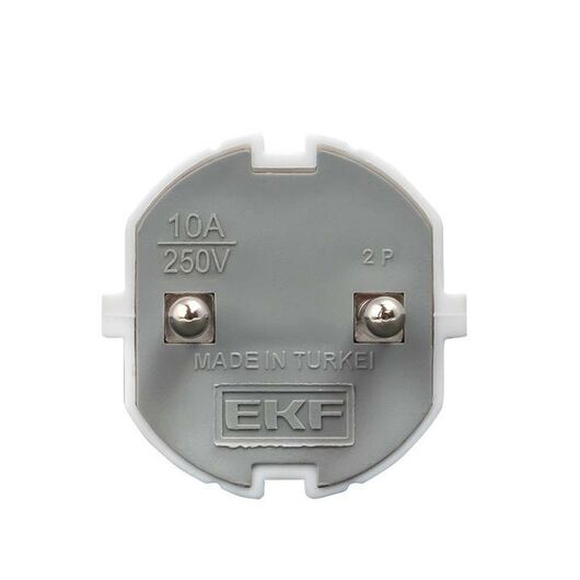 Вилка прямая 10А 250В без заземл. бел. PROxima EKF AVP10-10-r, изображение 2 • Купить по низкой цене в интернет-магазине СМЭК