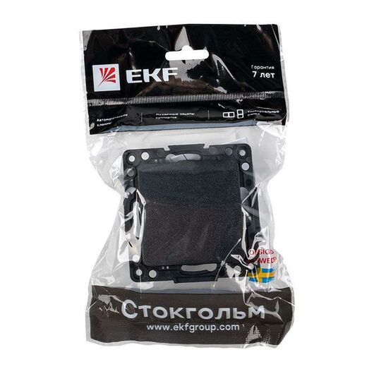 Выключатель 1-кл. Стокгольм 10А механизм черн. PROxima EKF EZV10-021-10, изображение 2 • Купить по низкой цене в интернет-магазине СМЭК