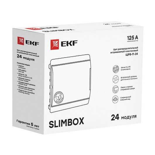 Щит ЩРВ-П-24 "SlimBox" IP41 бел. дверца PROxima EKF sb-v-24w, изображение 3 • Купить по низкой цене в интернет-магазине СМЭК