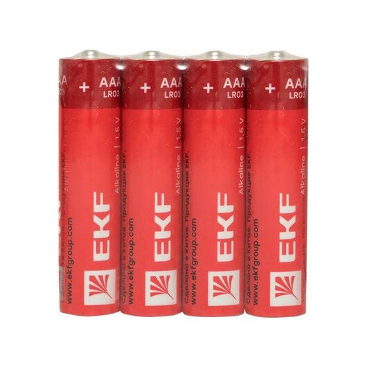 Элемент питания алкалиновый AAA/LR03 (уп.4шт) EKF LR03-SR4, изображение 4 • Купить по низкой цене в интернет-магазине СМЭК