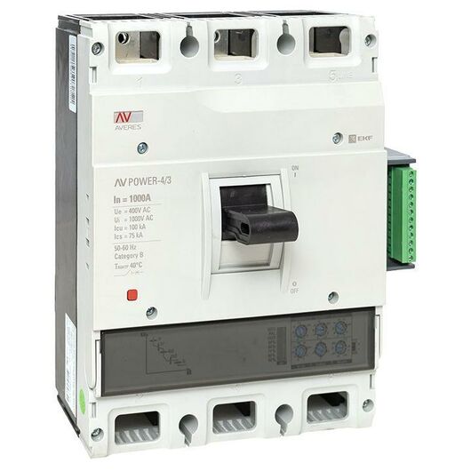 Выключатель автоматический 1000А 100кА AV POWER-4/3 ETU2.2 AVERES EKF mccb-43-1000H-2.2-av, изображение 2 • Купить по низкой цене в интернет-магазине СМЭК