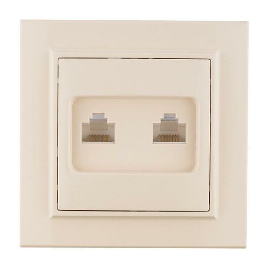 Розетка компьютерная 2-м СП Минск RJ45 беж. EKF ERK02-035-20, изображение 2 • Купить по низкой цене в интернет-магазине СМЭК