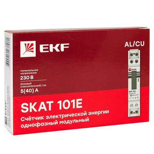 Счетчик SKAT 101Э/1-5(40) Ш Р M 1ф 5-40А многотариф. модульный без поверки EKF 10106M, изображение 2 • Купить по низкой цене в интернет-магазине СМЭК