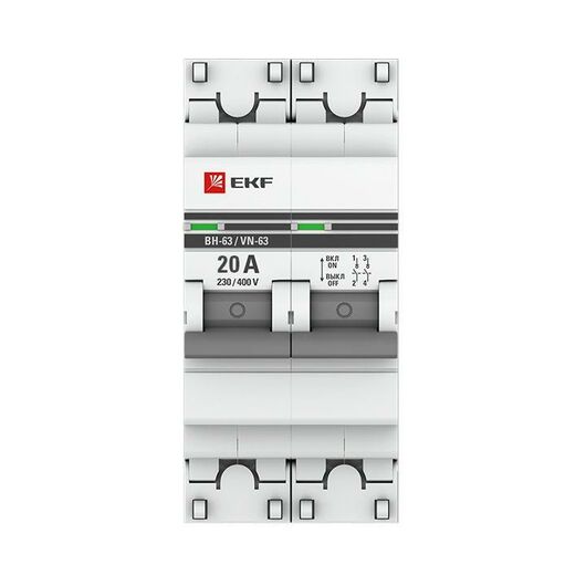 Выключатель нагрузки 2п 20А ВН-63 PROxima EKF SL63-2-20-pro, изображение 2 • Купить по низкой цене в интернет-магазине СМЭК