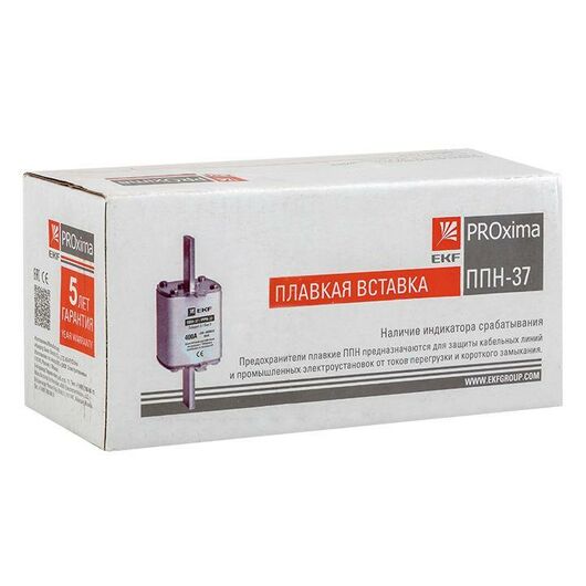 Вставка плавкая ППН-37 400/40А габарит 2 PROxima EKF fus-37/400/40, изображение 3 • Купить по низкой цене в интернет-магазине СМЭК