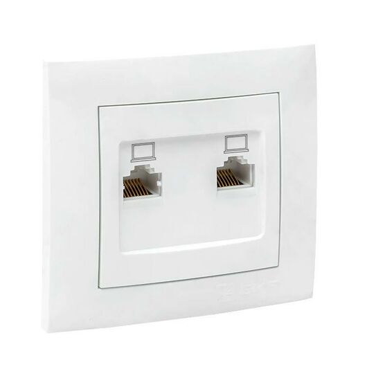 Розетка компьютерная 2-м СП Валенсия RJ45 бел. PROxima EKF EWK02-035-10, изображение 2 • Купить по низкой цене в интернет-магазине СМЭК