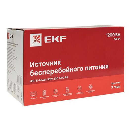 Источник бесперебойного питания линейно-интерактивный E-Power SSW 200 1200ВА Proxima EKF SSW-2120, изображение 5 • Купить по низкой цене в интернет-магазине СМЭК