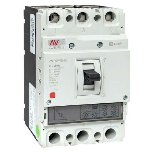 Выключатель автоматический 250А 100кА AV POWER-2/3 ETU2.0 AVERES EKF mccb-23-250H-2.0-av, изображение 2 • Купить по низкой цене в интернет-магазине СМЭК