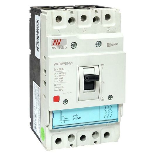 Выключатель автоматический 80А 80кА AV POWER-1/3 TR AVERES EKF mccb-13-80H-TR-av, изображение 2 • Купить по низкой цене в интернет-магазине СМЭК
