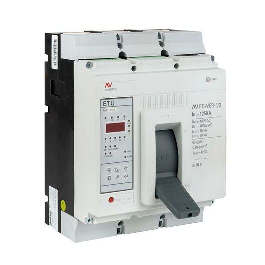 Выключатель автоматический 1250А 70кА AV POWER-5/3 ETU4.0 AVERES EKF mccb-53-1250M-4.0-av • Купить по низкой цене в интернет-магазине СМЭК