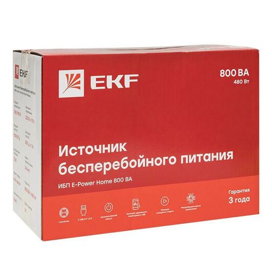 Источник бесперебойного питания линейно-интерактивный E-Power Home 800ВА PROxima EKF SSW-800, изображение 6 • Купить по низкой цене в интернет-магазине СМЭК