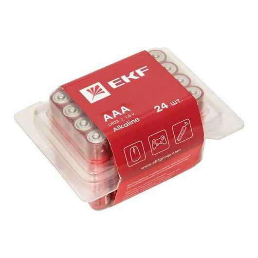 Элемент питания алкалиновый AAA/LR03 пласт. бокс (уп.24шт) EKF LR03-BOX24, изображение 3 • Купить по низкой цене в интернет-магазине СМЭК