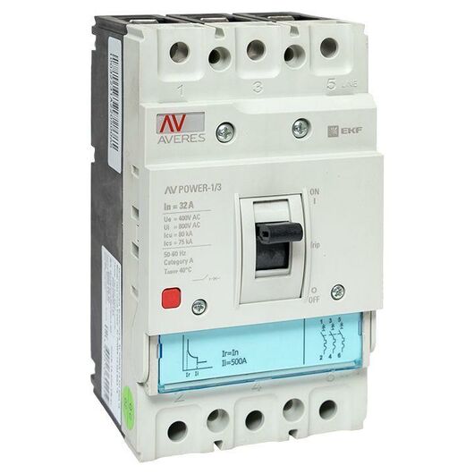 Выключатель автоматический 32А 80кА AV POWER-1/3 TR AVERES EKF mccb-13-32H-TR-av, изображение 2 • Купить по низкой цене в интернет-магазине СМЭК