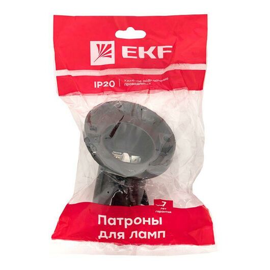 Патрон карболитовый настен. наклонный Е27 черн. (инд. пакет) EKF LHC-E27-wi-p, изображение 3 • Купить по низкой цене в интернет-магазине СМЭК